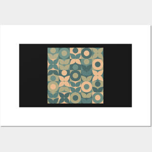 Nordic Florals Retro Vintage Abstract Pattern Posters and Art